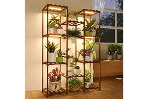 Bamworld Växthus med Växtljus 6-vånings Blomsterställ med Inbjuden Odlingsbelysning För 10 Krukor Balkong Vardagsrum Boho Inr