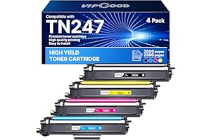VIPGOOD TN247 TN 243CMYK Cartouches de Toner Compatible pour Brother TN-247 TN243 pour MFC-L3750CDW DCP-L3550CDW MFC-L3770CDW MFC-L3730CDN HL-L3270CDW HL-L3230CDW (Noir Cyan Jaune Magenta, Pack de 4)