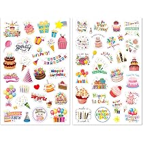 Geburtstagsaufkleber Set – 4 Bögen Mit 225 Motiven, Wasserfest, Für Alben, Karten & Party-Deko