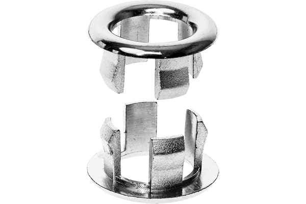 Bräddavloppsskydd för tvättställ, 2 st, design 1 i högglansig krom, för tvättställshål med Ø 22-25 mm inuti, ersättning för tvättställshålsringar, keramiskt tvättställslock badrum, bräddavloppsskydd