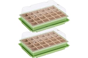 WELLGRO Mini Gewächshaus für 24 Pflanzen - ca. 27x19x10 cm (LxBxH) je Zimmergewächshaus, grün/transparent, Kunststoff/Zellulose - Menge wählbar, Stückzahl:2 Stück