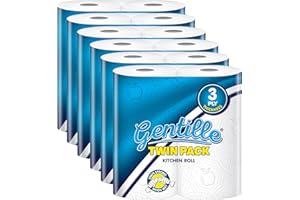 Gentille Twin Kitchen Roll | 3 Ply Thickness | Thick, Strong, Absorbent Paper | UK Made (12)