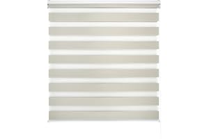 Blindecor Lira tenda a rullo giorno e notte, colore Beige, tenda per interni 180 x 180 cm (Larghezza x Altezza) | Dimensioni del tessuto 177 x 175 cm. Eleganti tende giorno e notte