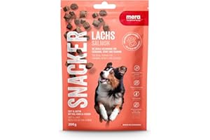 MERA Snacker Lachs (1x200g), getreidefrei, softe Hundeleckerli für Training oder als Snack, herzhafte fleischige Leckerlies für alle Hunde