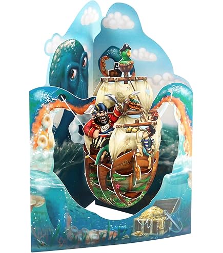 SANTORO Pirouette, 3D pop-up wenskaart - Peter Pan - voor kinderen, voor hem, voor haar, verjaardag | Neverland, haak, verloren jongens, roman, fantasie, Wendy, piraat