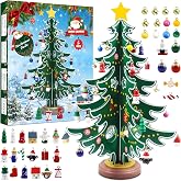 Calendrier De L'Avent Sapin En Bois 2024 - 36 Décorations à Suspendre, Compte à Rebours 24 Jours - Idée Cadeau Enfants