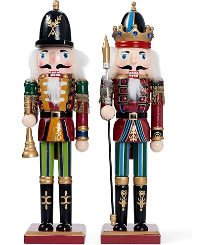 4x Nussknacker Puppen Mit Fahne – Patriotic Dekoration Für Unabhängigkeitstag, Veteranentag, Aus Holz