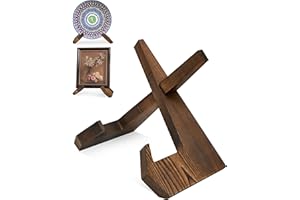 Meafeng 6.5 Inch Wooden Picture Frame Stand, Plate Display Stand, Tabletop Decorative Picture Stand For Display Collection (Wood Color)