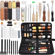 Kit Outils Travail Du Cuir – 19 Pièces – Pour Sculpture, Couture, Poinçonnage – Parfait Débutant Et Bricoleur
