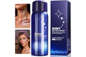 ELF-GRETTER Lacca Brillantini per Capelli, 60ML Glitter Spray per Viso e Corpo Make up, Glitter Capelli Vestiti per Carnevale Halloween Natale Club Mascherata Feste