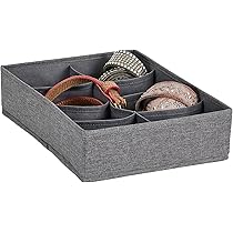 Organizer Per Cassetti Pieghevole 24 Scomparti - Set Da 2 In Tessuto Beige | Per Calzini, Accessori, Biancheria