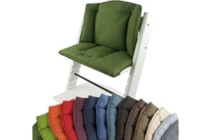 BABYS-DREAMS Bambiniwelt Sitzkissen Auflage Sitzkissenset für Stokke Tripp Trapp Hochstuhl *5 FARBEN MELIERT* Ersatzkissen Kissen 2 teilig (Grün) XX