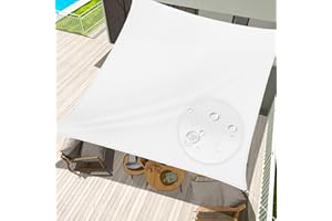 jarolift Sonnensegel Rechteckig, Wasserdicht, Sonnenschutz Sichtschutz für Terrasse Garten Balkon, Polyestergewebe 400 x 200 cm, Cremeweiß