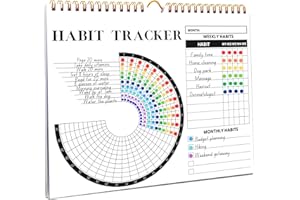 Lamare Habit Tracker Calendar - Inspirational Habit Journal with Spiral Binding - Daily Habit Tracker Journal and Goal Board - Motivational Goal Journal - Great Productivity Tool And Workout Calendar