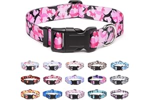 Suredoo Hundehalsband Verstellbares, Weich & Komfort Nylon Hunde Halsband für Kleine Mittlere Große Hunde Welpen Katzen (S, Camo Rosa)