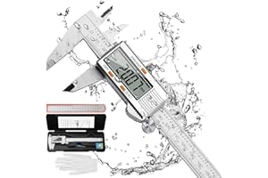 MIMAJOR Digital Messschieber, Edelstahl Schieblehre Messwerkzeuge 150mm, LCD Display, Metall Lineal für Haushalt und Industrie Messung Messlehre