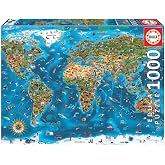 Educa 1000 Par&ccedil;a D&uuml;nya Harikaları Harita Puzzle