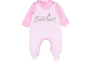 TupTam Baby Mädchen Jungen Strampler mit Langarmshirt Aufdruck Spruch 2 teilig