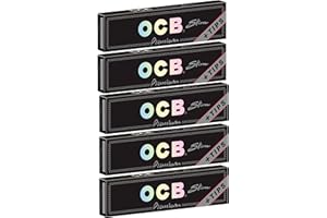 5 booklets OCB PREMIUM SLIM Rolling paper King Size + FILTER TIPS by OCB