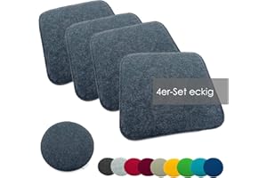 ‎HEIMTEXLAND heimtexland ® 4er Pack Sitzkissen Filz Stuhlkissen Bodenkissen Polster Stuhlauflage Indoor Outdoor Kissen eckig Typ631 Filzkissen anthrazit meliert 35x35 cm 4 Stück