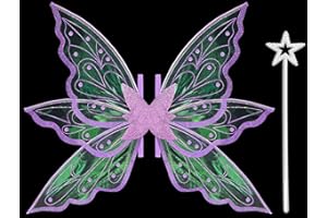 SILOM Skrzydła wróżki dla dorosłych dziewcząt i kobiet, skrzydła motyla dla dorosłych, błyszczące skrzydła anioła, kostium na Halloween, przebranie na imprezę, prezent na Halloween, urodziny, Boże