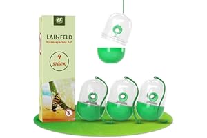 LAINFELD Pułapka na osy, 4-częściowy zestaw, odstraszanie os, przyjazna dla zwierząt, pułapka na osy do zawieszenia, pułapka na osy