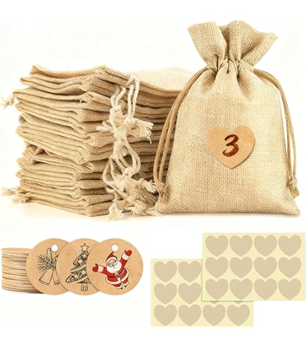 GmwyCzV 24 Pièces Sachet Coton, Sacs En Coton Avec Cordon De