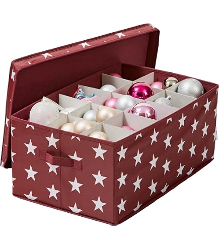 Joiedomi Weihnachtsdeko Aufbewahrungsbox In Rot – Bis Zu 64 Ornamente, Wasserdicht & Mit Griffen