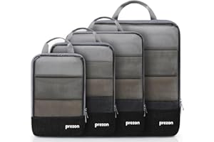 Prezon Cubes de Rangement Compressibles, Sac de Rangement Extensible pour organiser vos bagages de voyage, organiseur de bagages pour sac à dos et valise