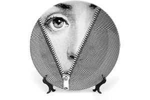 XYTDM Flacher Lina Cavalieri, dekorativer Wandteller, Dekoration zum Aufhängen an der Wand mit mysteriöser Gesichtsplatte, inklusive Halterung und speziellem Federhaken, 15,8 Zoll