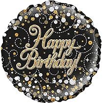 3inch Badge It's My Birthday Sparkling Fizz Black Gold - View #5