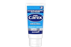 CAREX Complete Original Anti Bacterial Hand Sanitiser Gel Pack of 12, with Anti Viral action* Hand Gel and 70 Percent Alcohol that Cleans, Cares and Protects, 50 ml