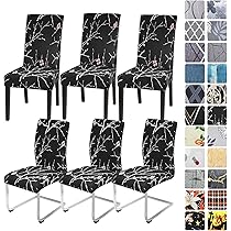 Stuhlhussen 4er Set Hochflor - Elastische Stuhlbezüge Waschbar