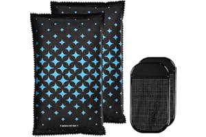 Haokelai Car Dehumidifier, Reusable Dehumidifier Bags, 2 x 500 g, Silica Gel Against Moisture, Condensation, Odours, Dehumidifier for Homes and Vehicles