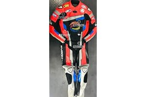 EVIRON Motorrad 2-teiliger Lederkombi neues rotes Design