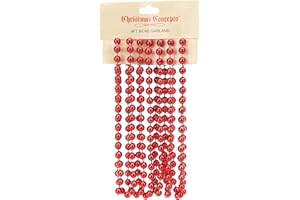 Christmas Concepts® 9ft Christmas Bead Chain - Christmas Bead Garlands - Christmas Decorations (Red)