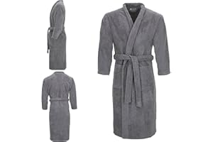 F4D Dressing Gown 100% Cotton 500 Gsm Shawl Bath Robes for Men,Soft Dressing Gown for Women UK,Towelling Robe for Men