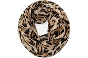 Gloop Damen Schal leichter Loop Schlauchschal Tuch Viele Farben, Schal, Tuch mit Leo Muster