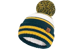 Bequemer Laden Kids Toddler Winter Hat Beanie with Pom Pom Warm Fleece Ski Baby Hats for 2-7 Years Skull Cap Unisex Baby Boy Girls Gifts