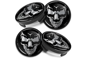Biomar Labs 4 x 54 mm Tapas de Ruedas Compatible con Ford Tapacubos de Centro Llantas Aluminio Calavera CF 29