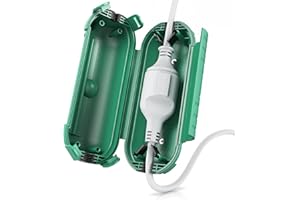 Brandson Boîte Étanche pour Connexions Électriques d'Extérieur IP44 Parfaite pour Le Jardin et Le Bricolage, Boîtier de Sécurité Fiche et Prise, Protection contre les Influences Extérieures 21x8.5cm