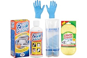 WSG Oven Pride Cleaning Solution - 500ml Bottle - Includes Oven Pride Cleaner, Gloves, Bags, and Elbow Grease Scrubbing Pad - Comprehensive Oven Cleaning Kit