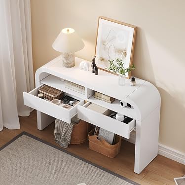 24/7 Shop at Home Yetta Farmhouse 32 in. Metal Storage Console Table with 1 Shelf