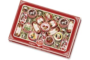 ‎REBER Reber Spezialitäten-Kassette – 25 hochfeine Reber Klassiker – Mit Pralinen, Echten Mozart-Kugeln, Constanze Mozart-Kugeln, Marzipan, Pasteten und Nougat