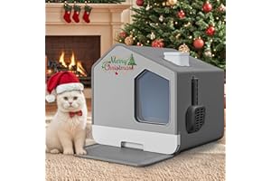 YITAHOME Arenero Gatos Cubierto, Caja de Arena para Gatos, Arenero Gato con Bandeja Extraíble, Arenero Gatos Grande con Cajón Pala Filtro Alfombra, Cagadero Gatos Cerrado, Arenero para Gatos (Gris)