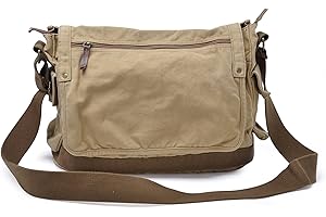 Gootium Canvas Umhängetasche – Vintage Crossbody Messenger Bag Herren Umhängetasche 39,6 cm