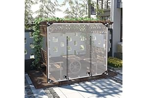 PXZYBD Outdoor Curtains,Gazebo Pergola Patio Transparent Tarpaulin Side Panels With Zip Door,Waterproof Clear Tarp Curtains,0.3mm Pvc Tarpaulin Cover,With Grommets,Weatherproof,W×H-2.8×2.2m(9.2*7.2ft)