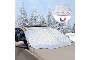 unibelin Protezione Auto Magnetico Antighiaccio Telo Copri Parabrezza Antigelo per la Maggior Parte dei Veicoli