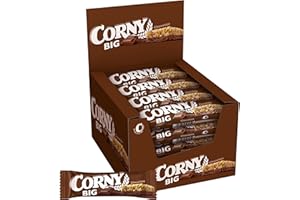 Corny Big, Barrita Sin Azúcares Añadidos Sabor Chocolate, Más Grande, Sabor Clásico e Intenso, Textura Crujiente, Pack 24x50g