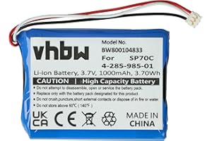 vhbw Batería Compatible con Sony PSP E1008, E1004, E1002, E1000, E1003 Consola (1000mAh, 3,7V, Li-Ion) - Reemplaza 4-285-985-01, 4-435-245-01, SP70C